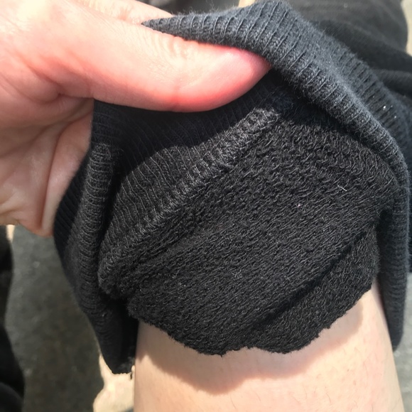 Upcycled Leg Warmers Black Thigh Highs Studded Knee Socks Sweatshirt Zipper Y2k - Picture 14 of 14